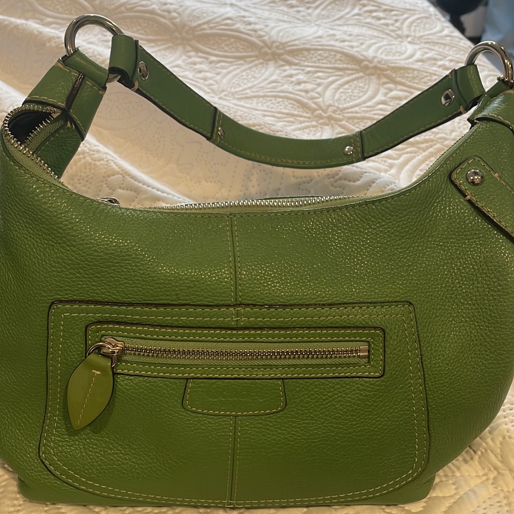 Vintage Coach Apple Green Leather Hobo Shoulder Bag